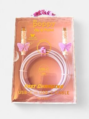 XO Poppy USB-C Fast 10 Feet Butterfly Charging Cable